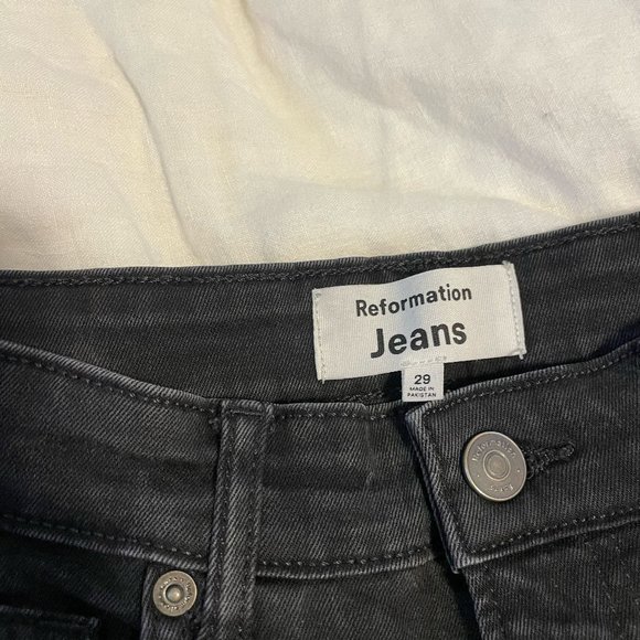 Reformation Black Emma High Rise Wide Leg Jeans - 29 - Picture 2 of 3